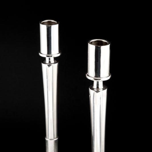 Castiçais Bamboo em Prata