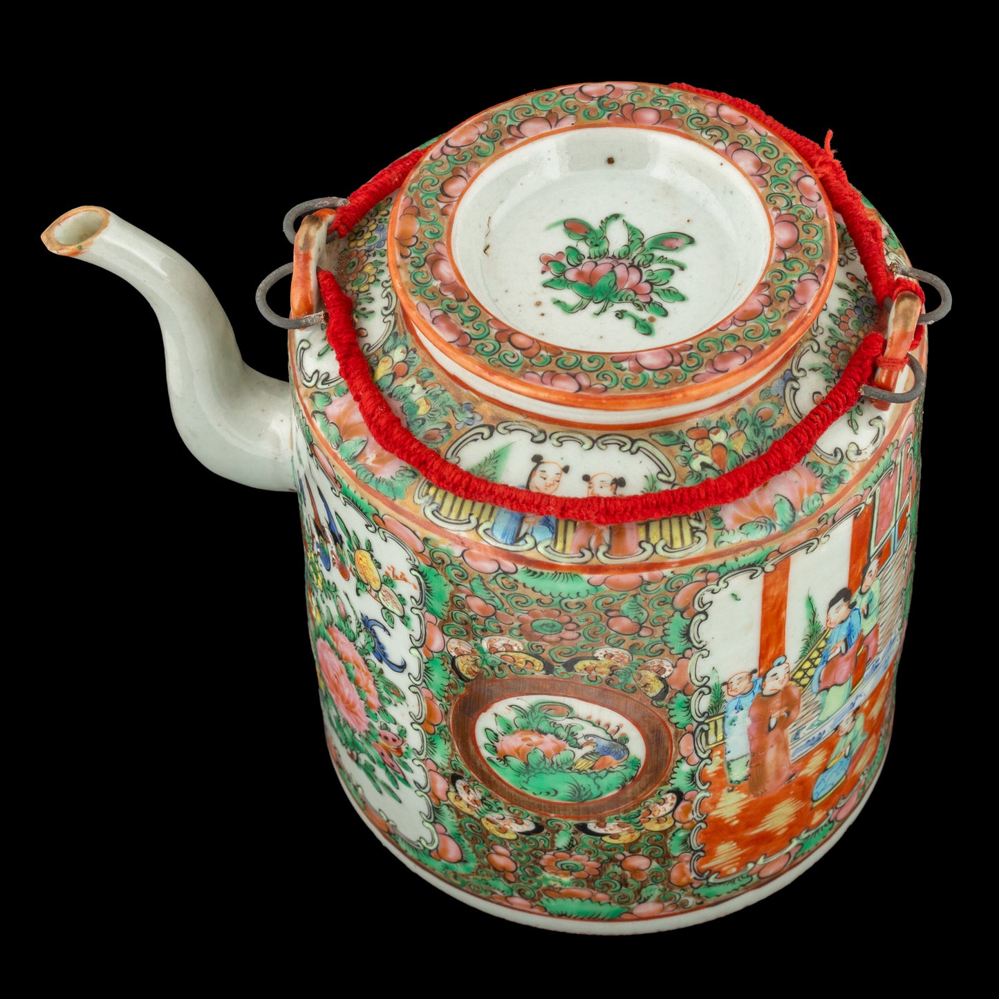Bule em Porcelana Chinesa, decoração Mandarim
