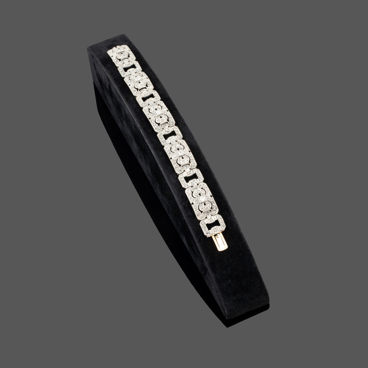 Pulseira Art Déco em Ouro e Prata com Diamantes