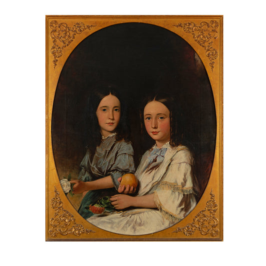 Escola Inglesa, séc. XIX. Retrato de duas jovens