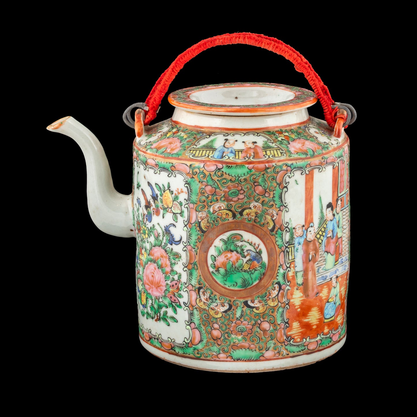 Bule em Porcelana Chinesa, decoração Mandarim