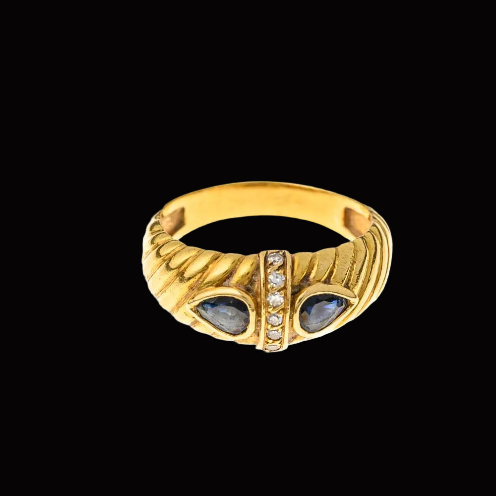 Anel Safiras e Diamantes