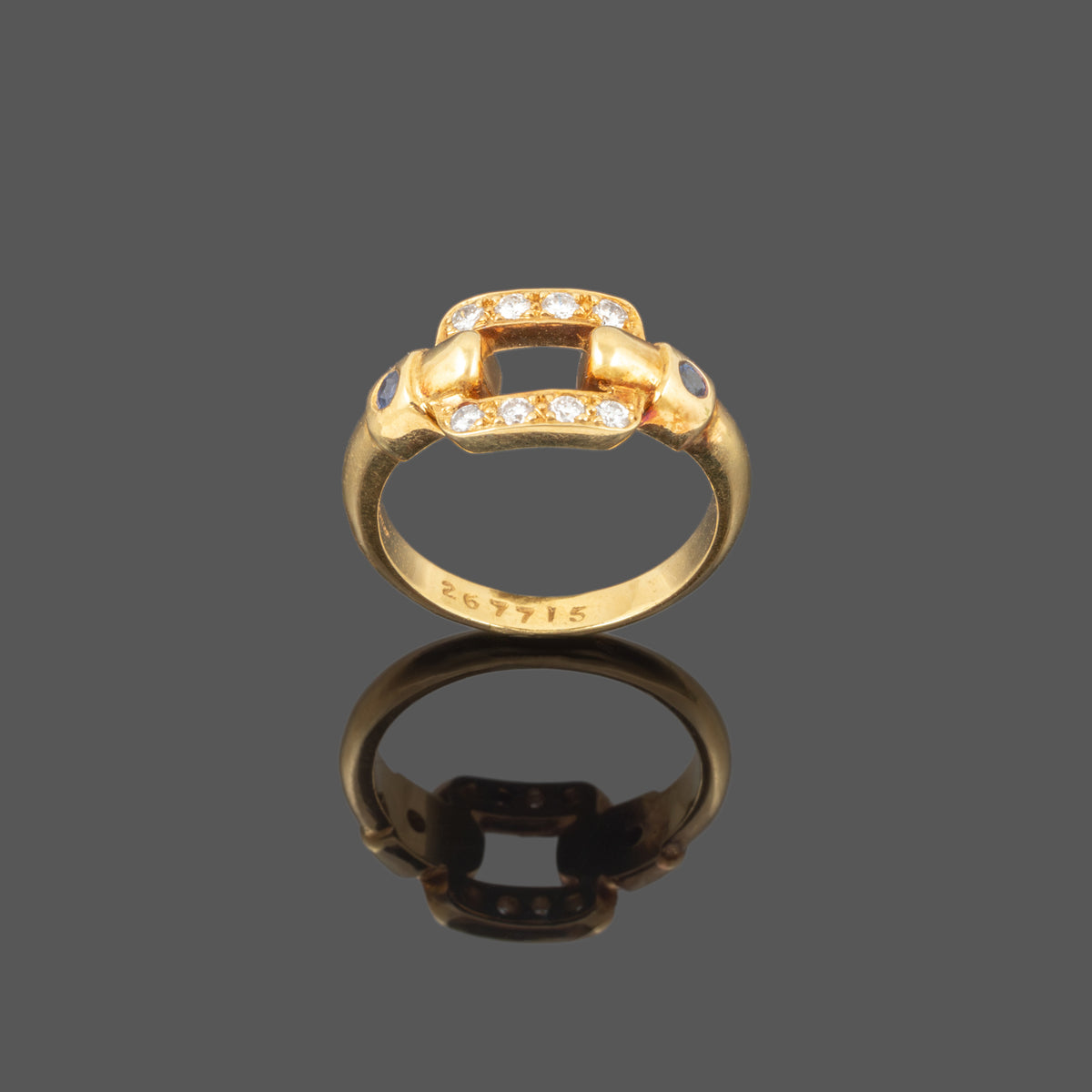 Anel Cartier em Ouro, Diamantes e Safiras