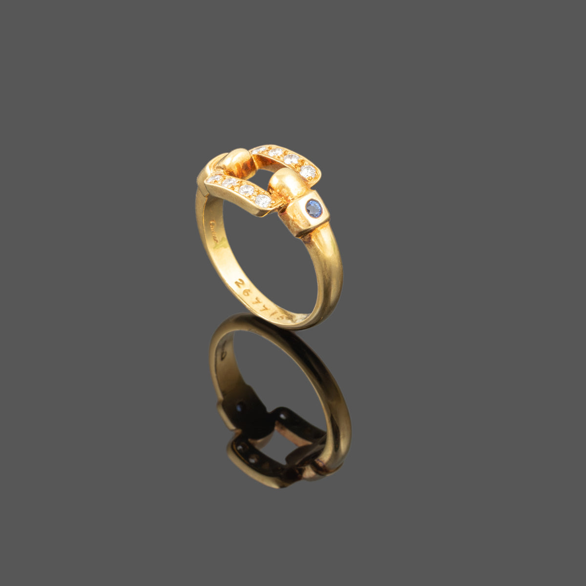 Anel Cartier em Ouro, Diamantes e Safiras