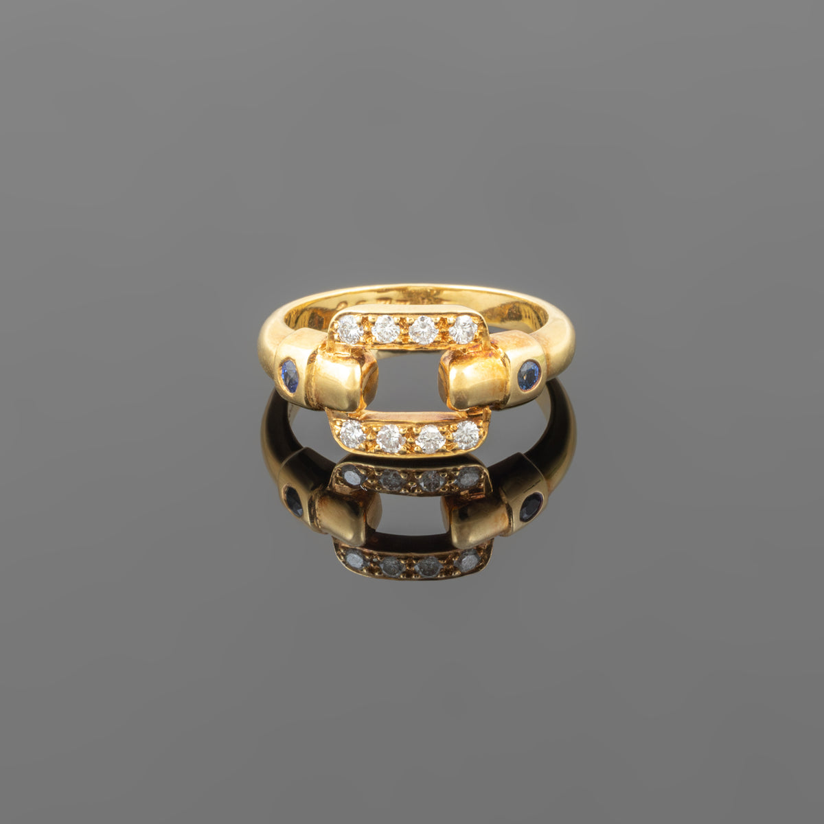 Anel Cartier em Ouro, Diamantes e Safiras