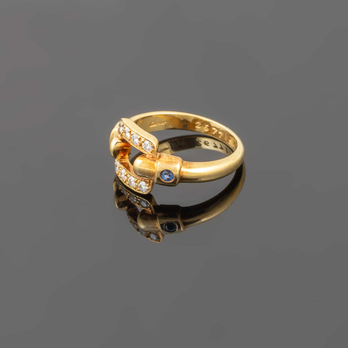 Anel Cartier em Ouro, Diamantes e Safiras