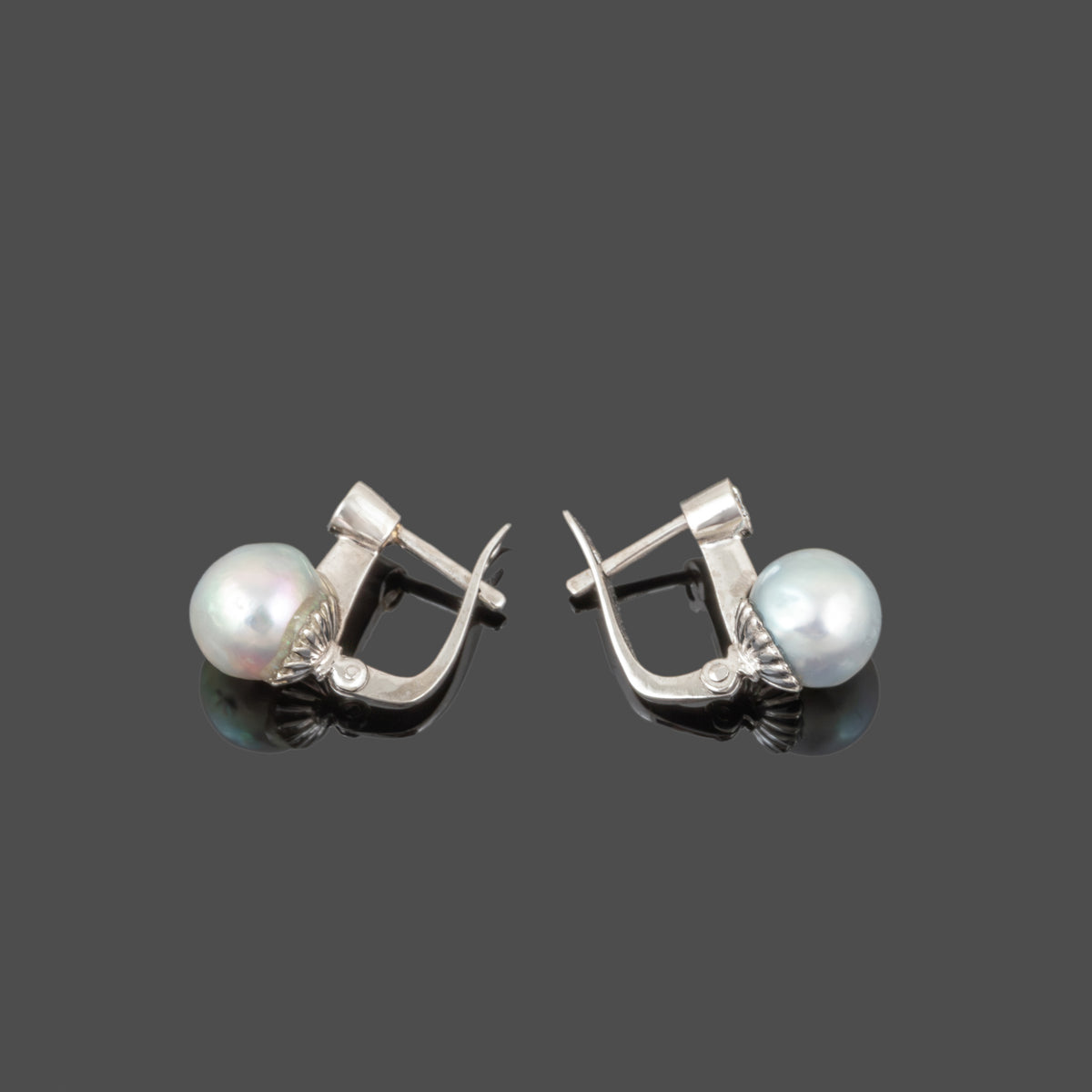Par de Brincos com Pérolas e Diamantes