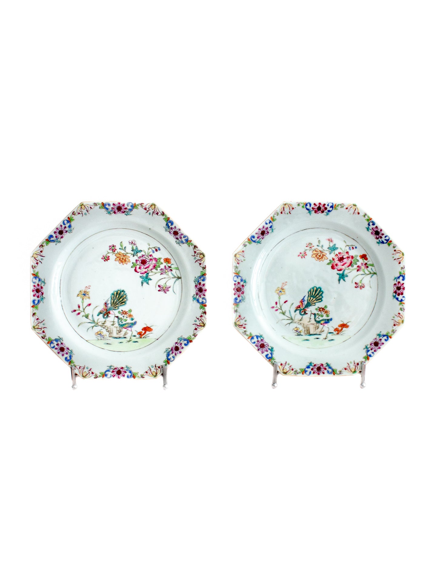 Pair of Octagonal Plates, Qianlong (1736-1795)